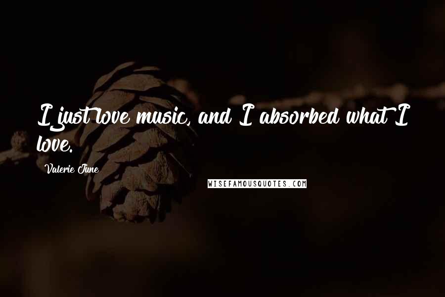 Valerie June Quotes: I just love music, and I absorbed what I love.