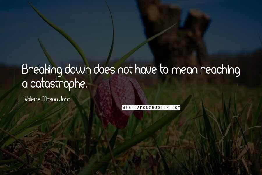 Valerie Mason-John Quotes: Breaking down does not have to mean reaching a catastrophe.