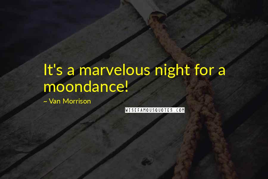 Van Morrison Quotes: It's a marvelous night for a moondance!