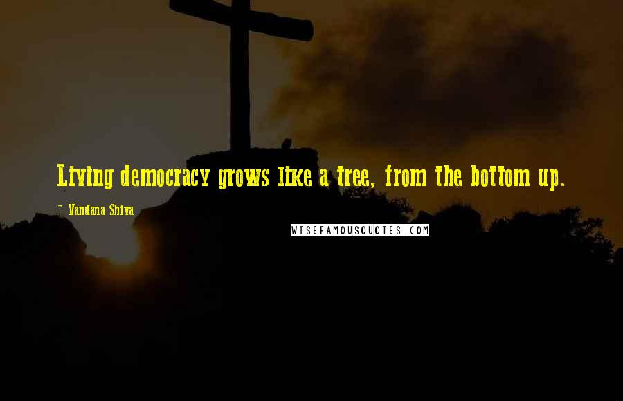 Vandana Shiva Quotes: Living democracy grows like a tree, from the bottom up.