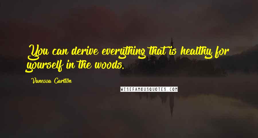 Vanessa Carlton Quotes: You can derive everything that is healthy for yourself in the woods.