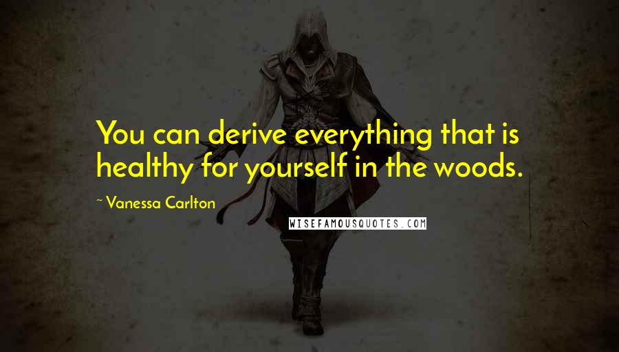 Vanessa Carlton Quotes: You can derive everything that is healthy for yourself in the woods.