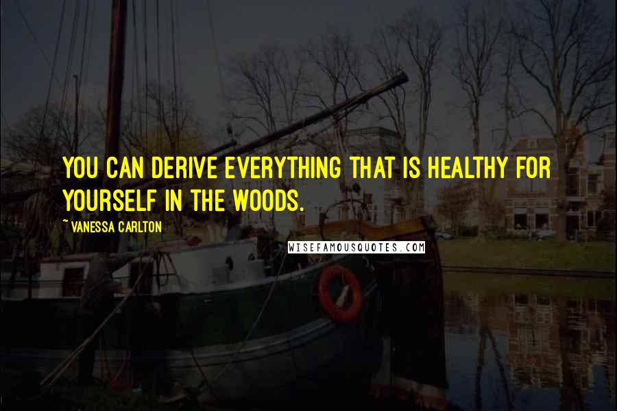 Vanessa Carlton Quotes: You can derive everything that is healthy for yourself in the woods.