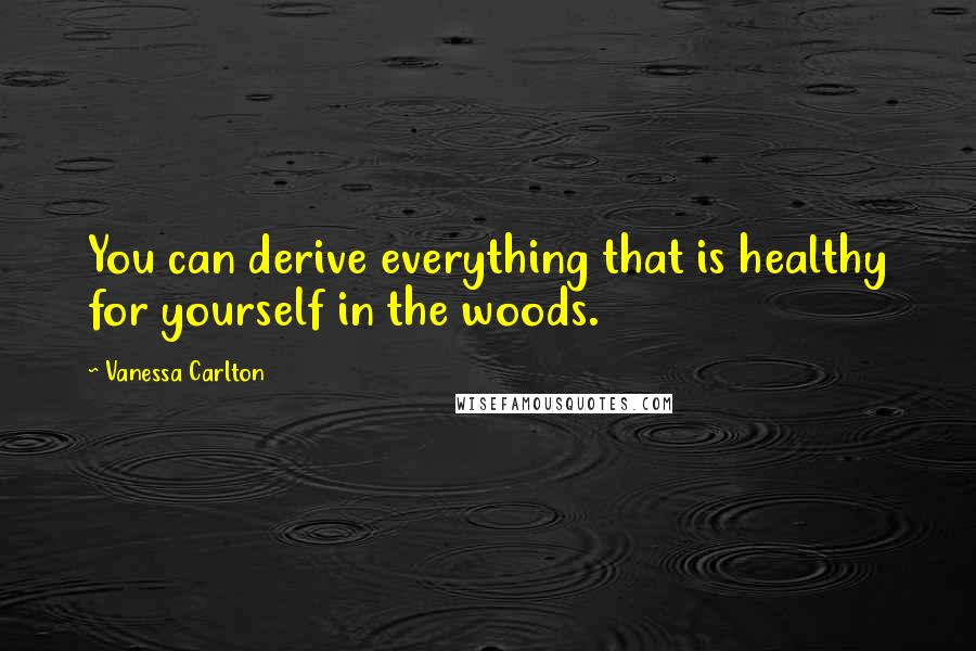 Vanessa Carlton Quotes: You can derive everything that is healthy for yourself in the woods.