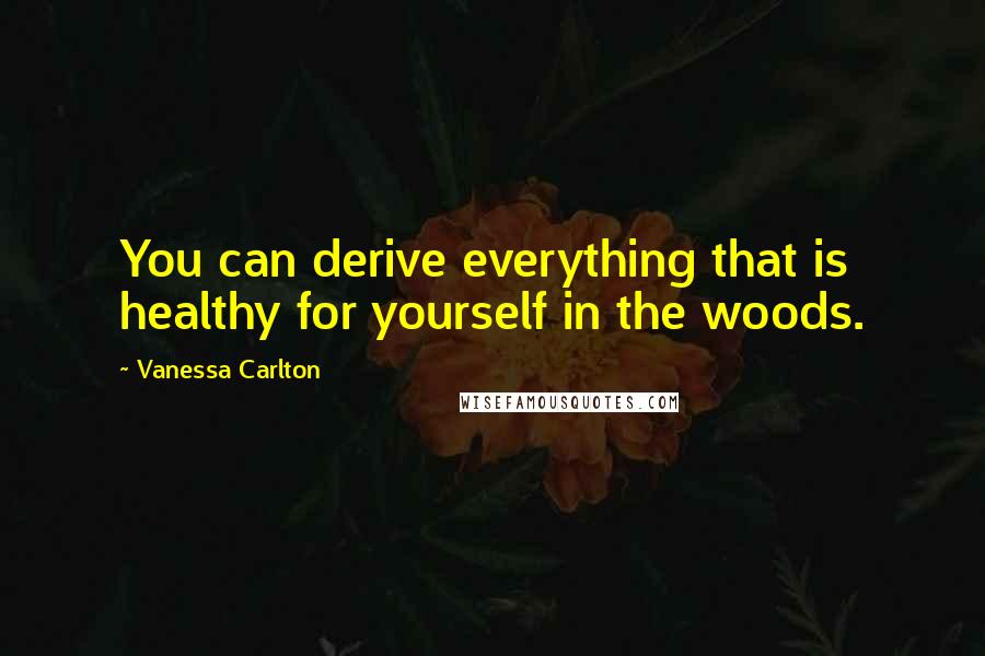 Vanessa Carlton Quotes: You can derive everything that is healthy for yourself in the woods.