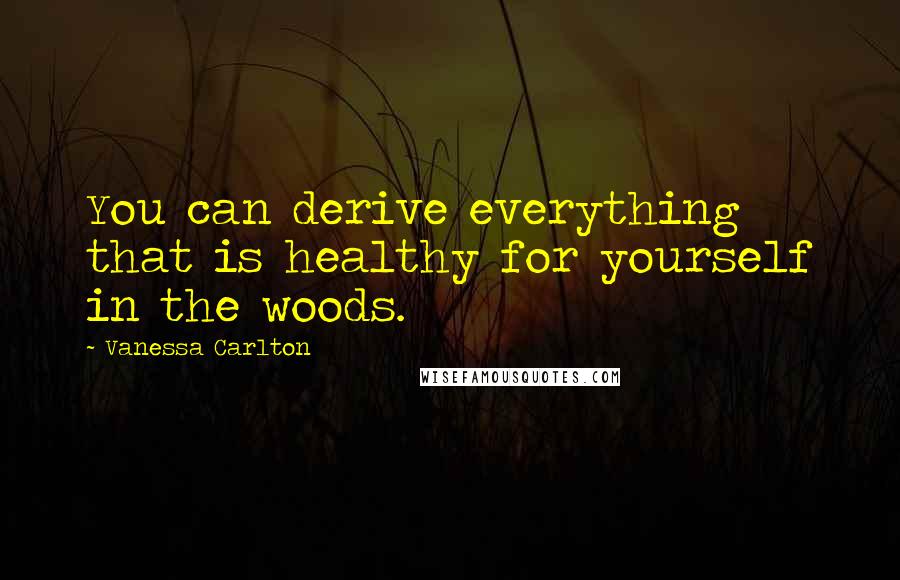 Vanessa Carlton Quotes: You can derive everything that is healthy for yourself in the woods.