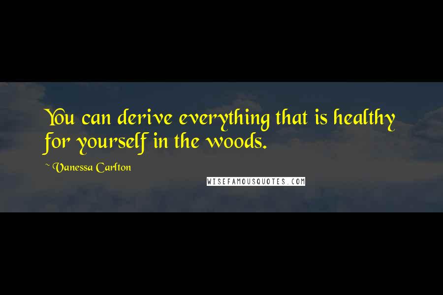 Vanessa Carlton Quotes: You can derive everything that is healthy for yourself in the woods.