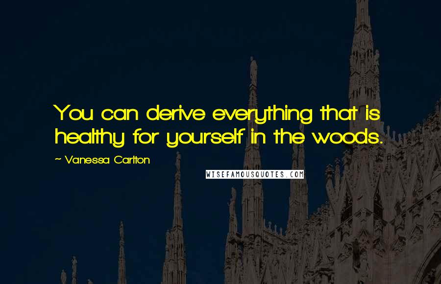 Vanessa Carlton Quotes: You can derive everything that is healthy for yourself in the woods.