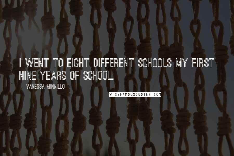 Vanessa Minnillo Quotes: I went to eight different schools my first nine years of school.