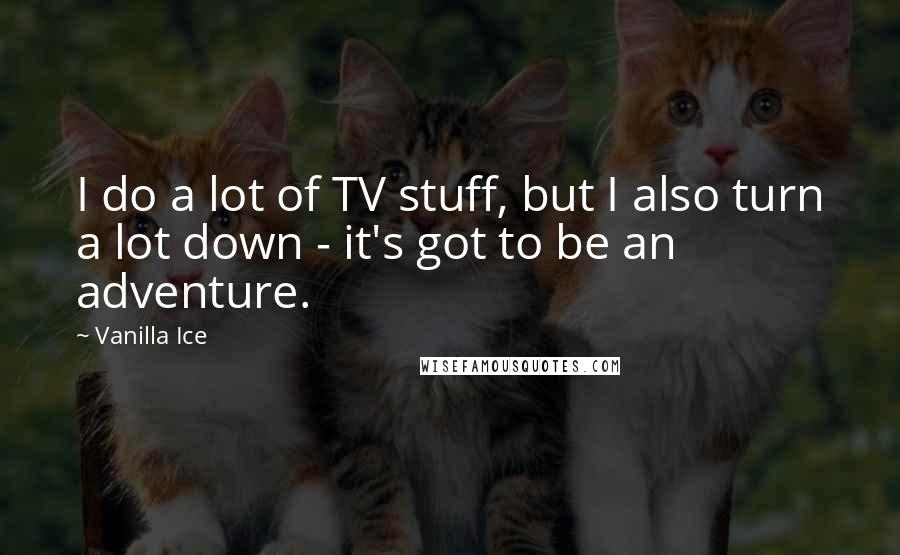 Vanilla Ice Quotes: I do a lot of TV stuff, but I also turn a lot down - it's got to be an adventure.