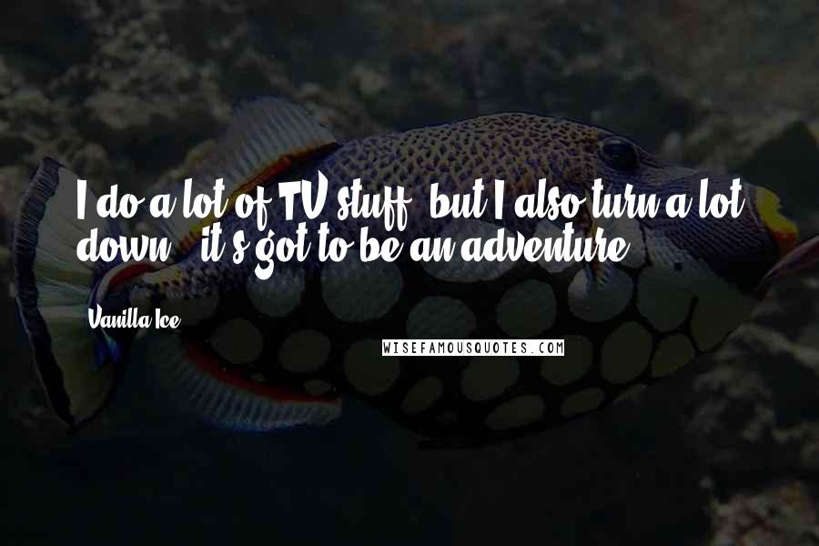 Vanilla Ice Quotes: I do a lot of TV stuff, but I also turn a lot down - it's got to be an adventure.