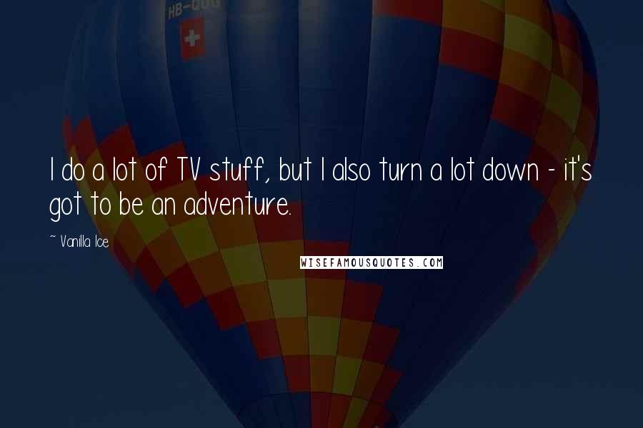 Vanilla Ice Quotes: I do a lot of TV stuff, but I also turn a lot down - it's got to be an adventure.