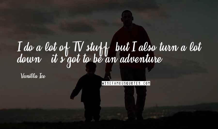 Vanilla Ice Quotes: I do a lot of TV stuff, but I also turn a lot down - it's got to be an adventure.