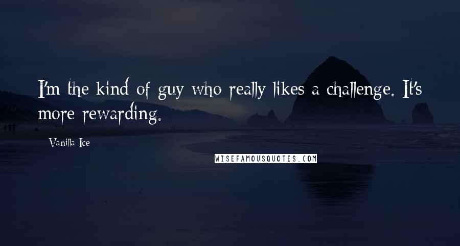 Vanilla Ice Quotes: I'm the kind of guy who really likes a challenge. It's more rewarding.