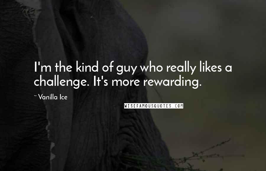 Vanilla Ice Quotes: I'm the kind of guy who really likes a challenge. It's more rewarding.