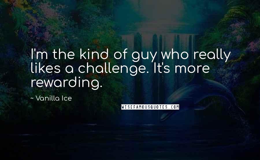 Vanilla Ice Quotes: I'm the kind of guy who really likes a challenge. It's more rewarding.