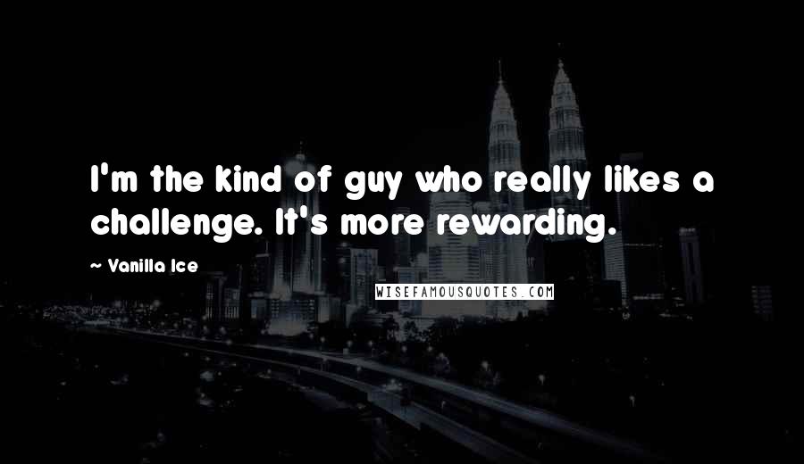 Vanilla Ice Quotes: I'm the kind of guy who really likes a challenge. It's more rewarding.