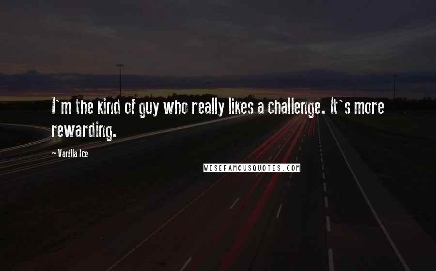 Vanilla Ice Quotes: I'm the kind of guy who really likes a challenge. It's more rewarding.