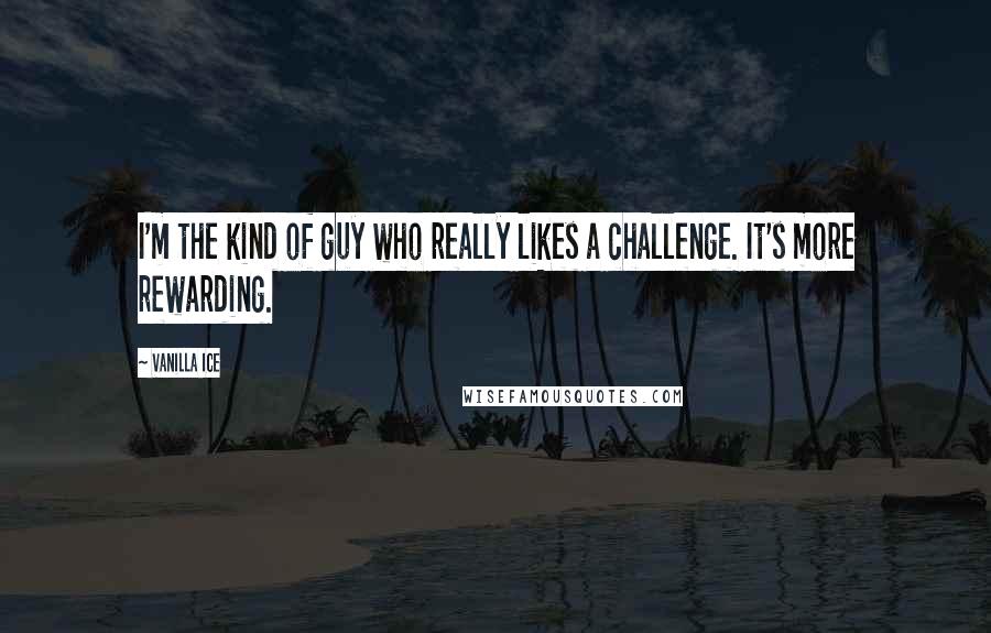 Vanilla Ice Quotes: I'm the kind of guy who really likes a challenge. It's more rewarding.