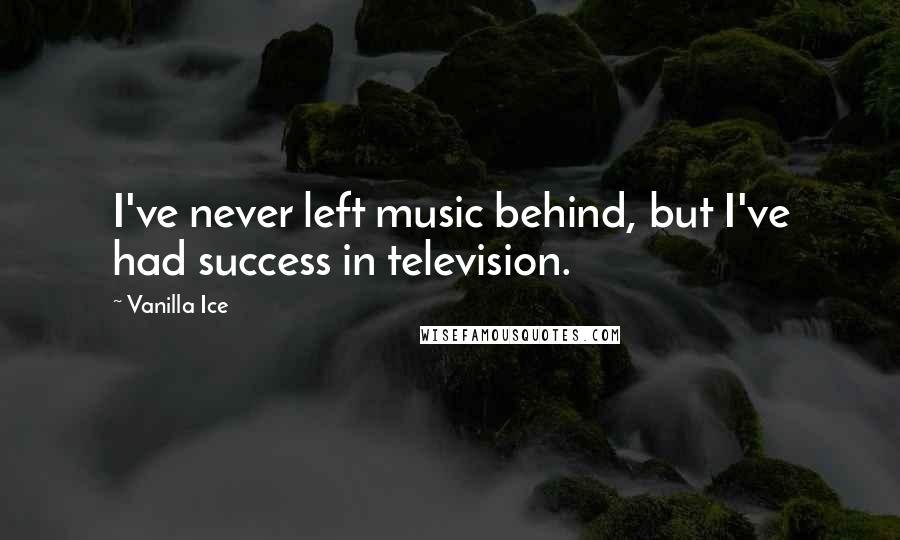 Vanilla Ice Quotes: I've never left music behind, but I've had success in television.