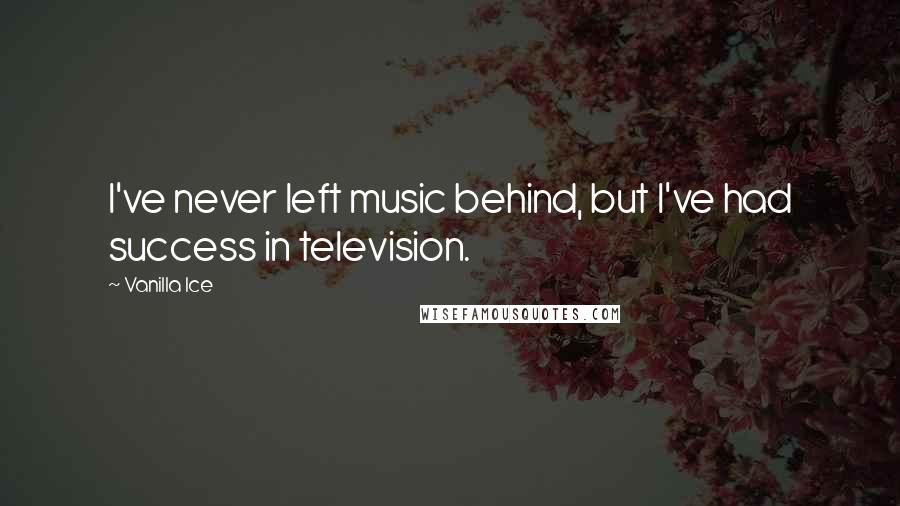 Vanilla Ice Quotes: I've never left music behind, but I've had success in television.