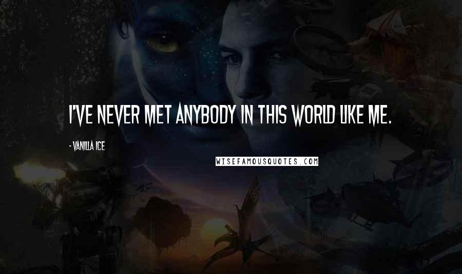 Vanilla Ice Quotes: I've never met anybody in this world like me.