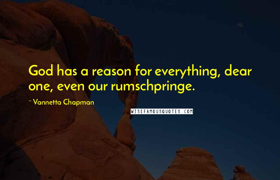 Vannetta Chapman Quotes: God has a reason for everything, dear one, even our rumschpringe.