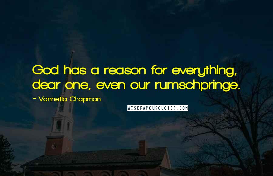 Vannetta Chapman Quotes: God has a reason for everything, dear one, even our rumschpringe.