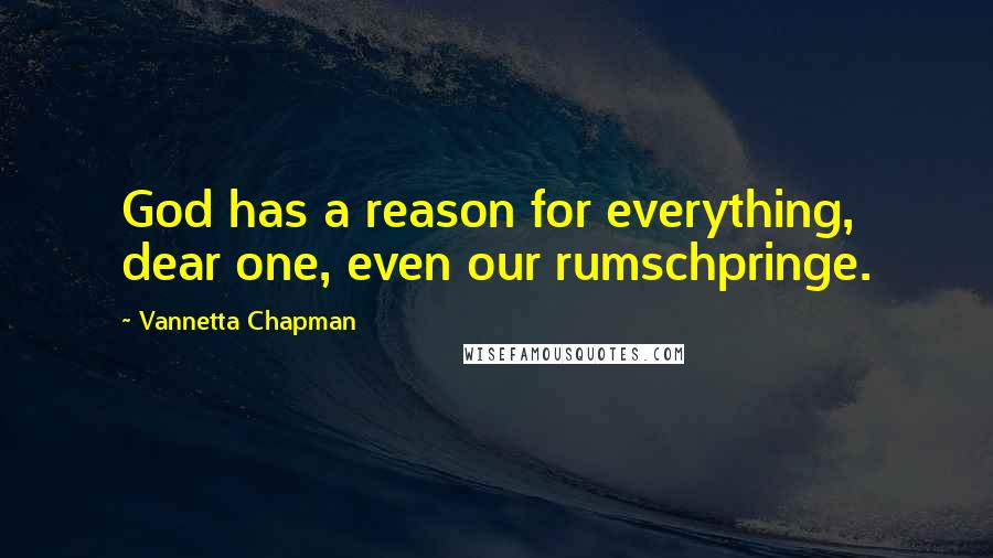 Vannetta Chapman Quotes: God has a reason for everything, dear one, even our rumschpringe.