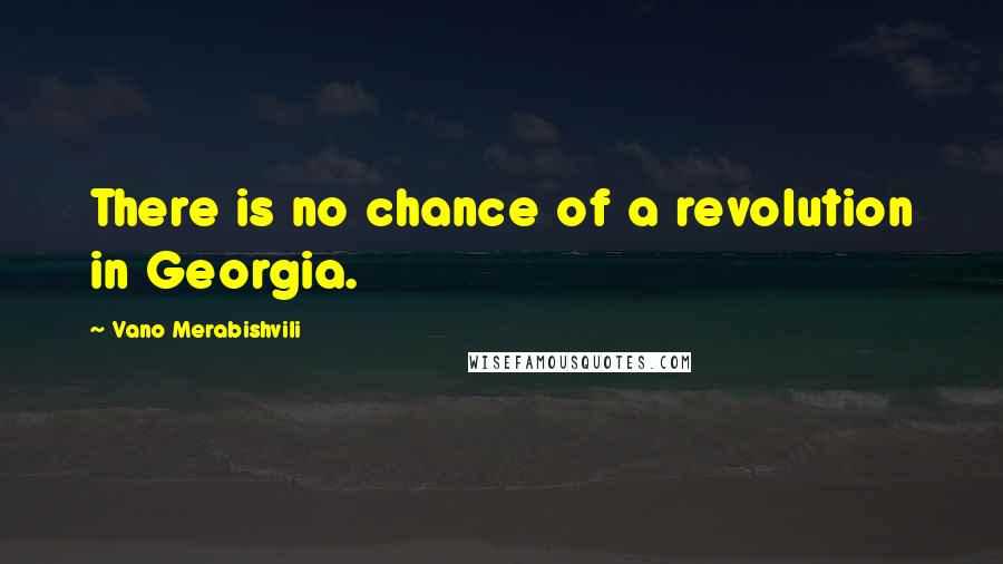 Vano Merabishvili Quotes: There is no chance of a revolution in Georgia.
