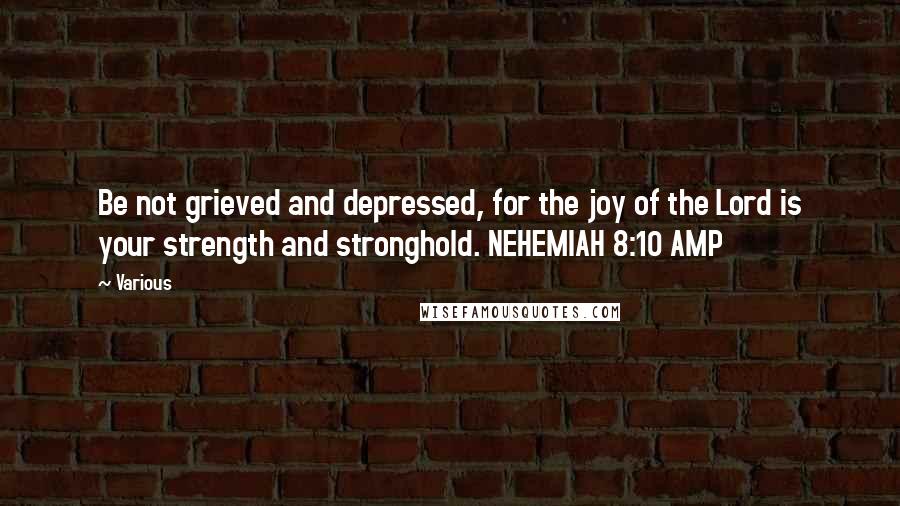 Various Quotes: Be not grieved and depressed, for the joy of the Lord is your strength and stronghold. NEHEMIAH 8:10 AMP