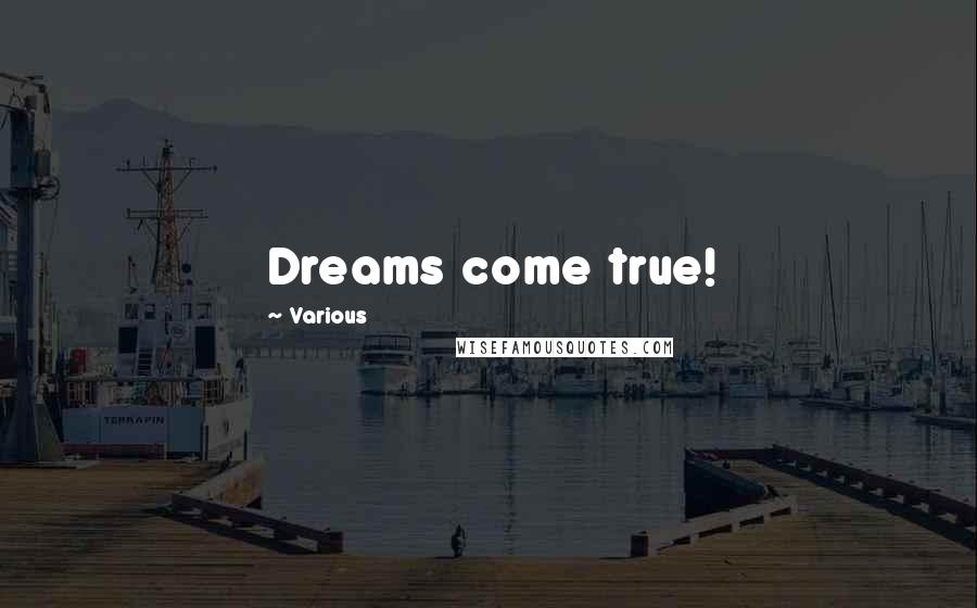 Various Quotes: Dreams come true!