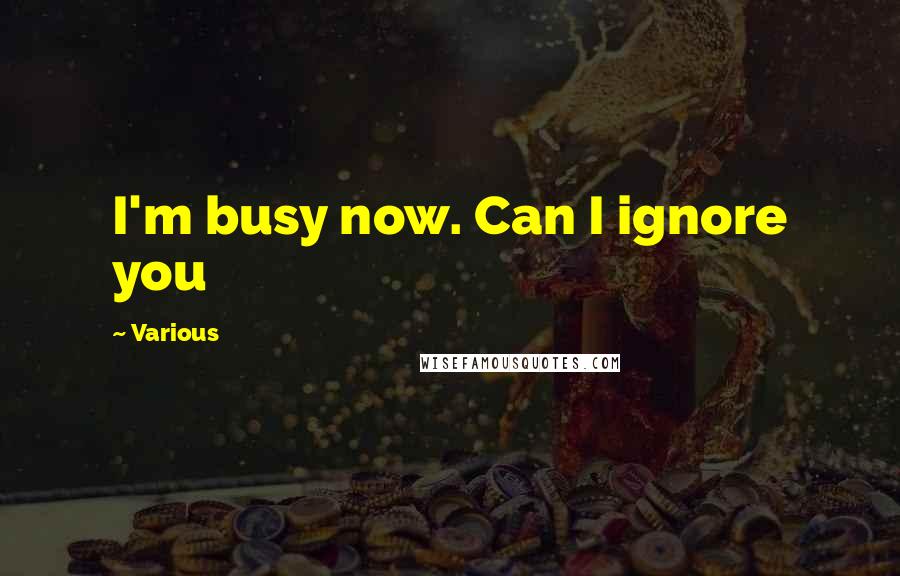 Various Quotes: I'm busy now. Can I ignore you