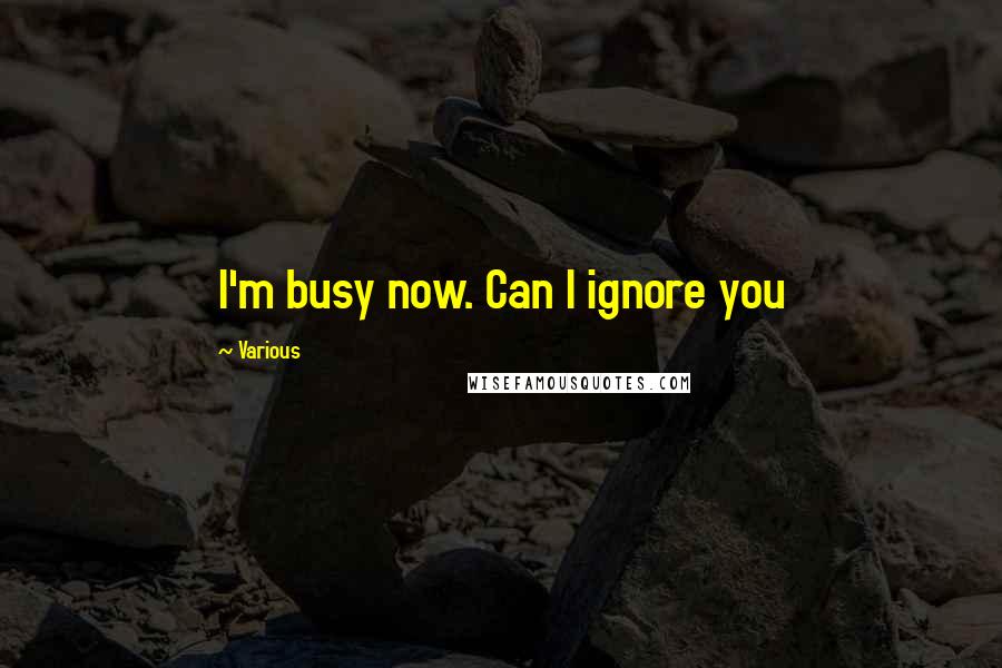 Various Quotes: I'm busy now. Can I ignore you