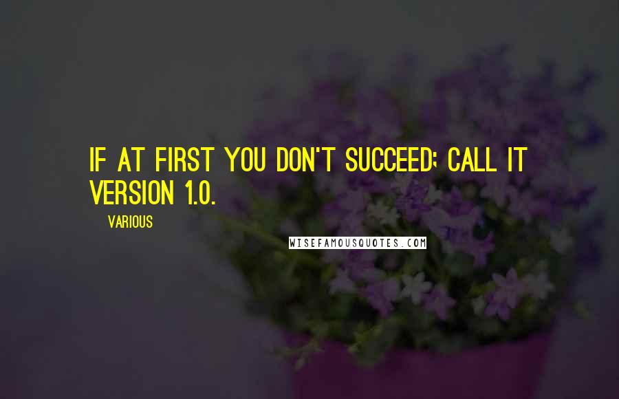 Various Quotes: If at first you don't succeed; call it version 1.0.