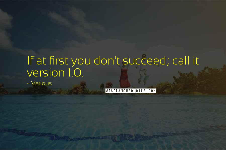 Various Quotes: If at first you don't succeed; call it version 1.0.