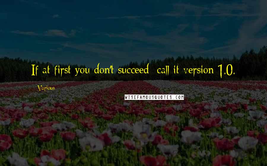 Various Quotes: If at first you don't succeed; call it version 1.0.