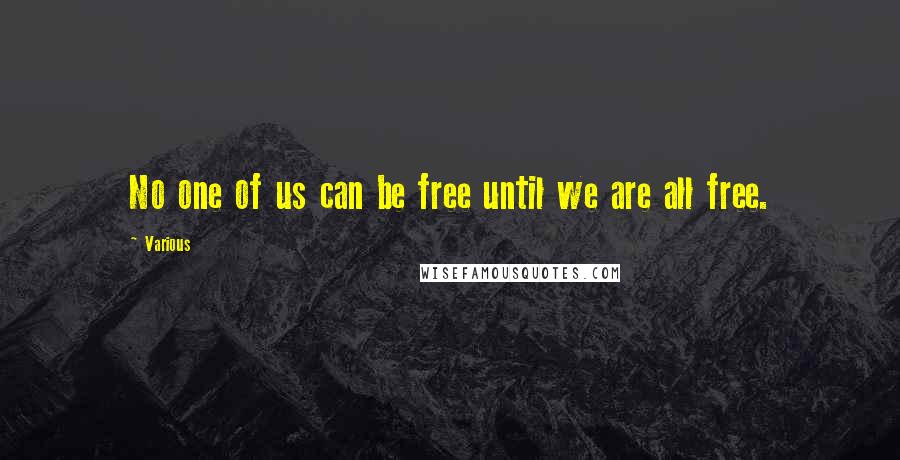 Various Quotes: No one of us can be free until we are all free.