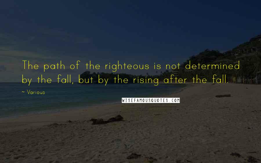 Various Quotes: The path of the righteous is not determined by the fall, but by the rising after the fall.