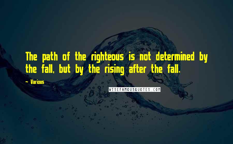 Various Quotes: The path of the righteous is not determined by the fall, but by the rising after the fall.