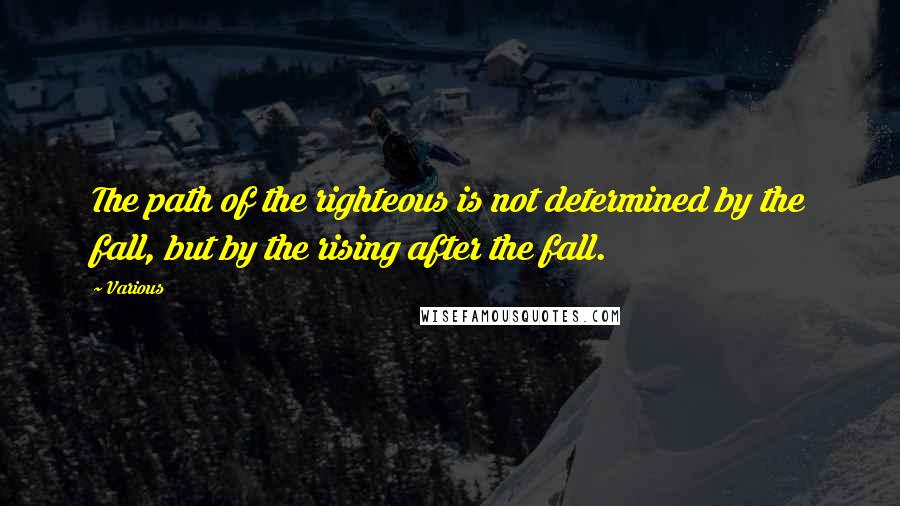 Various Quotes: The path of the righteous is not determined by the fall, but by the rising after the fall.