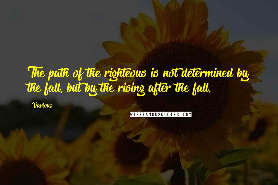 Various Quotes: The path of the righteous is not determined by the fall, but by the rising after the fall.