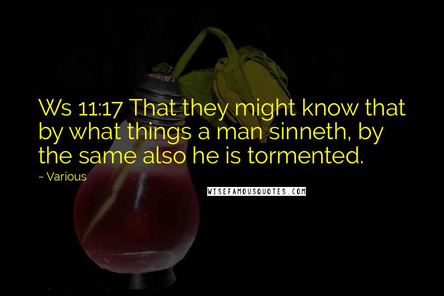Various Quotes: Ws 11:17 That they might know that by what things a man sinneth, by the same also he is tormented.