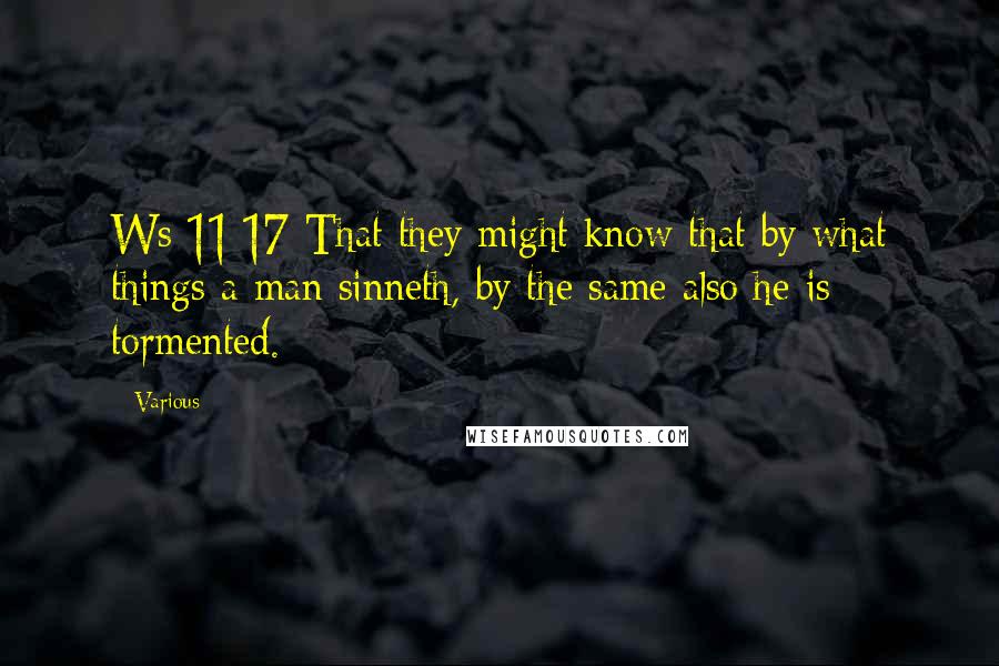 Various Quotes: Ws 11:17 That they might know that by what things a man sinneth, by the same also he is tormented.