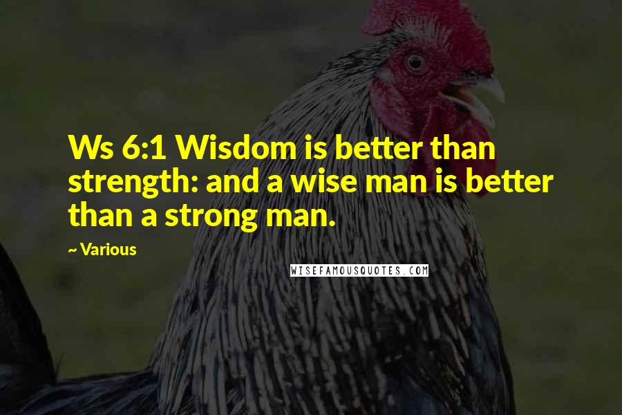 Various Quotes: Ws 6:1 Wisdom is better than strength: and a wise man is better than a strong man.