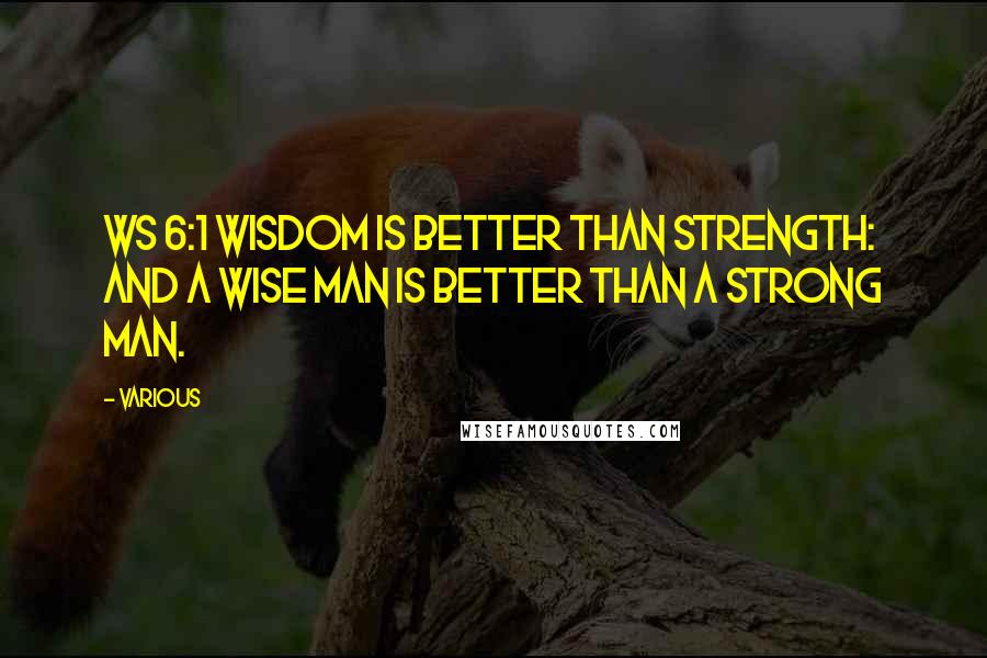 Various Quotes: Ws 6:1 Wisdom is better than strength: and a wise man is better than a strong man.