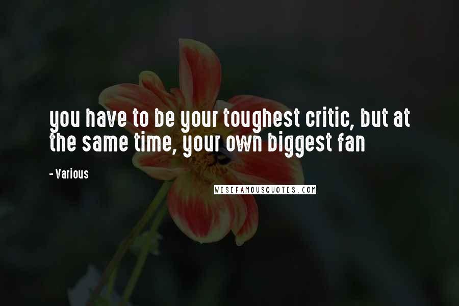 Various Quotes: you have to be your toughest critic, but at the same time, your own biggest fan