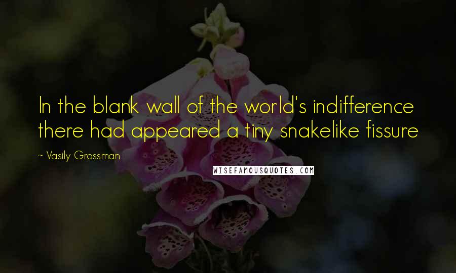 Vasily Grossman Quotes: In the blank wall of the world's indifference there had appeared a tiny snakelike fissure