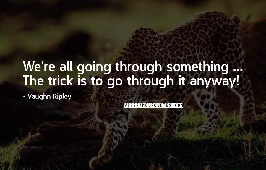 Vaughn Ripley Quotes: We're all going through something ... The trick is to go through it anyway!