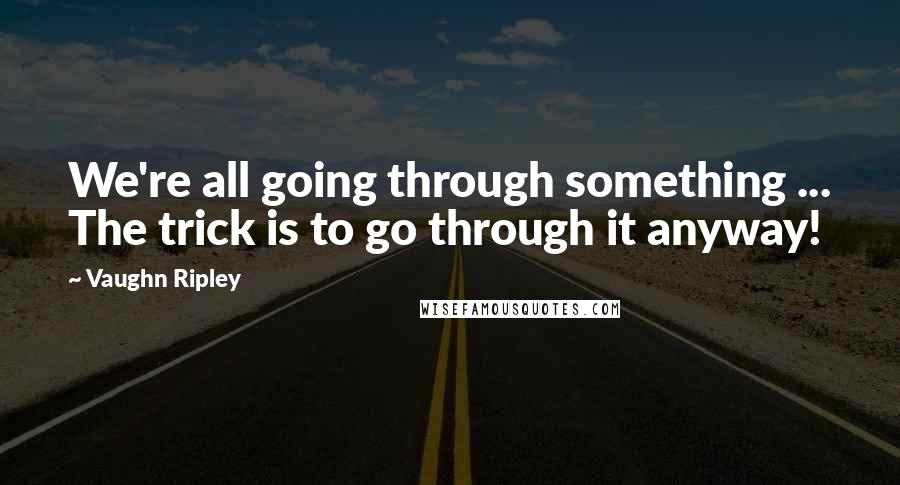 Vaughn Ripley Quotes: We're all going through something ... The trick is to go through it anyway!